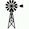 Windmill Black And White Clipart Image