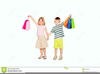 Little Girl Shopping Clipart Image