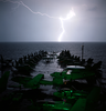 Lightning Strikes Light Up The Bow Of Uss Abraham Lincoln Image