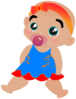 Baby With Dress Clip Art
