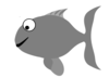Grey Happy Fish Clip Art