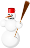 Snowman With Stick Clip Art