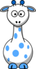 Blue Giraffe 2 Clip Art