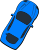 Blue Car - Top View - 60 Clip Art