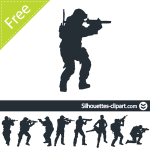 military silohuettes clipart