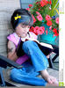 Little Girl Reading Clipart Image