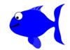 Blue Happy Fish Clip Art