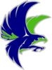 Woodinville Falcon - Grey Outline(navy) Clip Art