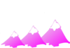 Three Mountain Peaks Purple Clip Art