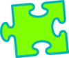 Green On Green Puzzle Piece Clip Art