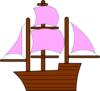 Pink Pirate Ship Clip Art