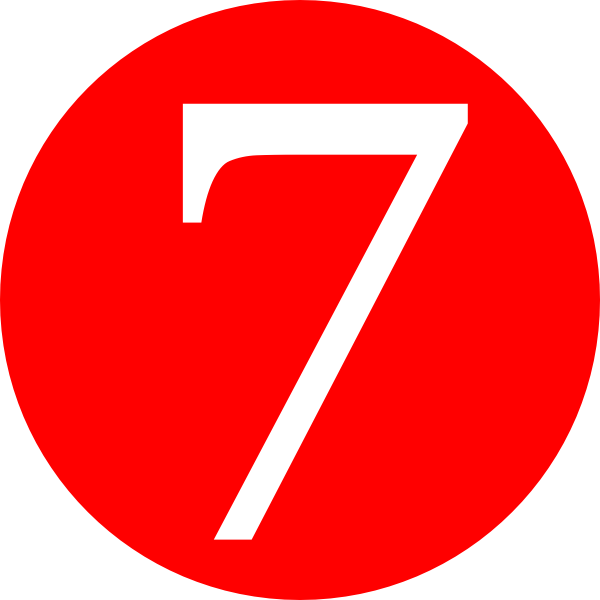 Red, Rounded,with Number 7 Clip Art at Clker.com - vector clip art online,  royalty free & public domain