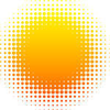 Orange Halftone Sun Vector Illustration Image