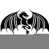 Black And White Chinese Dragon Clipart Image