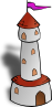 Round Tower With Flag 2 Clip Art