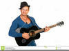 Man Playing Guitar Clipart Image