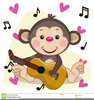 Monkey Playing Guitar Clipart Image