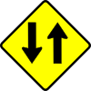Caution Two Way Street Clip Art