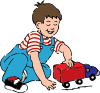 Boy Playing With Toy Truck Clip Art