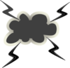 Angry Cloud With Lightening Bolts Clip Art