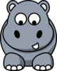 Hippo Looking Down Clip Art