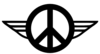 Retro Peace Symbol With Wings Outline Clip Art
