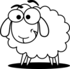 Funny Sheep Outline Clip Art