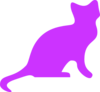 Purple Cat Silhouette - Small Clip Art