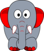 Grey Elephant With Red Accents Clip Art