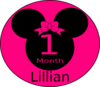 Minnie Mouse 1 Month B Clip Art