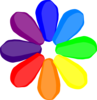 Bright Rainbow Flower Clip Art