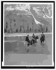 [three Campers On Horseback Cross The Columbia River In Washington] Clip Art
