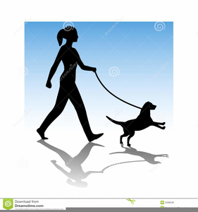 walking dog clip art
