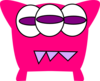 Pink 3 Tooth Monster Clip Art