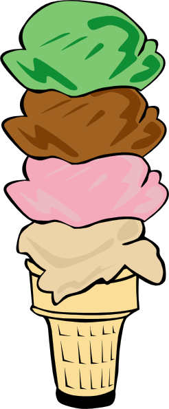 Ice Cream Cone (4 Scoop) Clip Art at Clker.com - vector clip art online,  royalty free & public domain