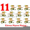 Eleven Pipers Piping Clipart Image