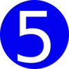Blue, Rounded,with Number 5 Clip Art