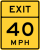 Exit 40 Mph Road Sign Clip Art