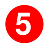 White Numeral 5 In Red Circle Clip Art