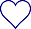 Blue Line Heart Outline Clip Art