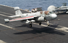 An Ea-6b Prowler Assigned To The  Shadowhawks  Of Electronic Attack Squadron One Forty One (vaq-141) Lands On The Flight Deck Of Uss Theodore Roosevelt (cvn 71). Image
