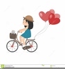 Girl Riding Bicycle Clipart Image