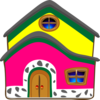 Pink/yellow House Clip Art