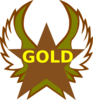  Gold  Star With Wings Clip Art
