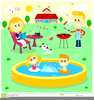 Free Kids Pool Party Clipart Image