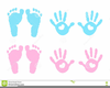 Pink Baby Handprint Clipart Image