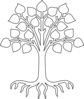 Tree With Roots/white Clip Art