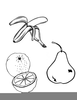 Clipart Of Fruits In Black And White Image