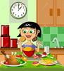 Girl Eating Lunch Clipart Image