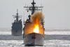 Uss Chancellorsville Fires A Surface-to-surface Standard Missile Image